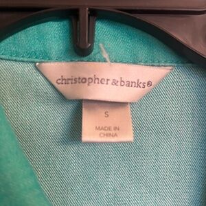 Christopher & Banks Aqua Blouse